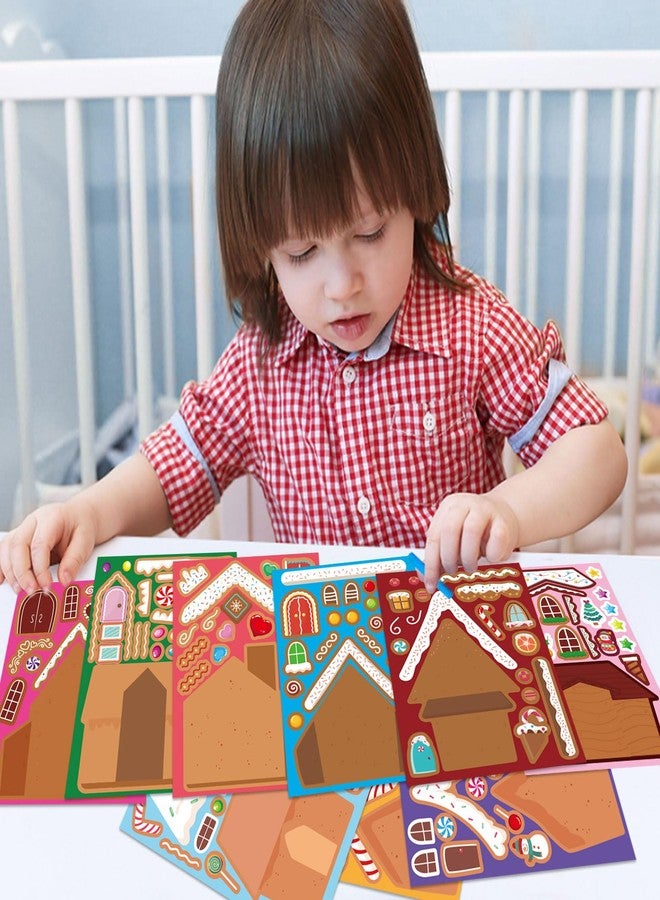 OTAITY Make a Gingerbread House Stickers 27 PCS Make Your Own Stickers Christmas Crafts for Kids DIY Gingerbread House Christmas Party Classroom Art Activity Favors - Image 5